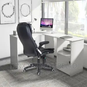 Desk Office Workstation Table L-Shaped Corner W/ Storage Sh