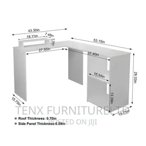 Desk Office Workstation Table L-Shaped Corner W/ Storage Sh