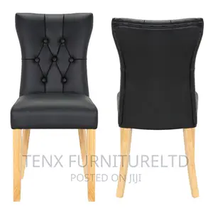 2pcs Kitchen Dining Chairs Faux Leather Retro Padded