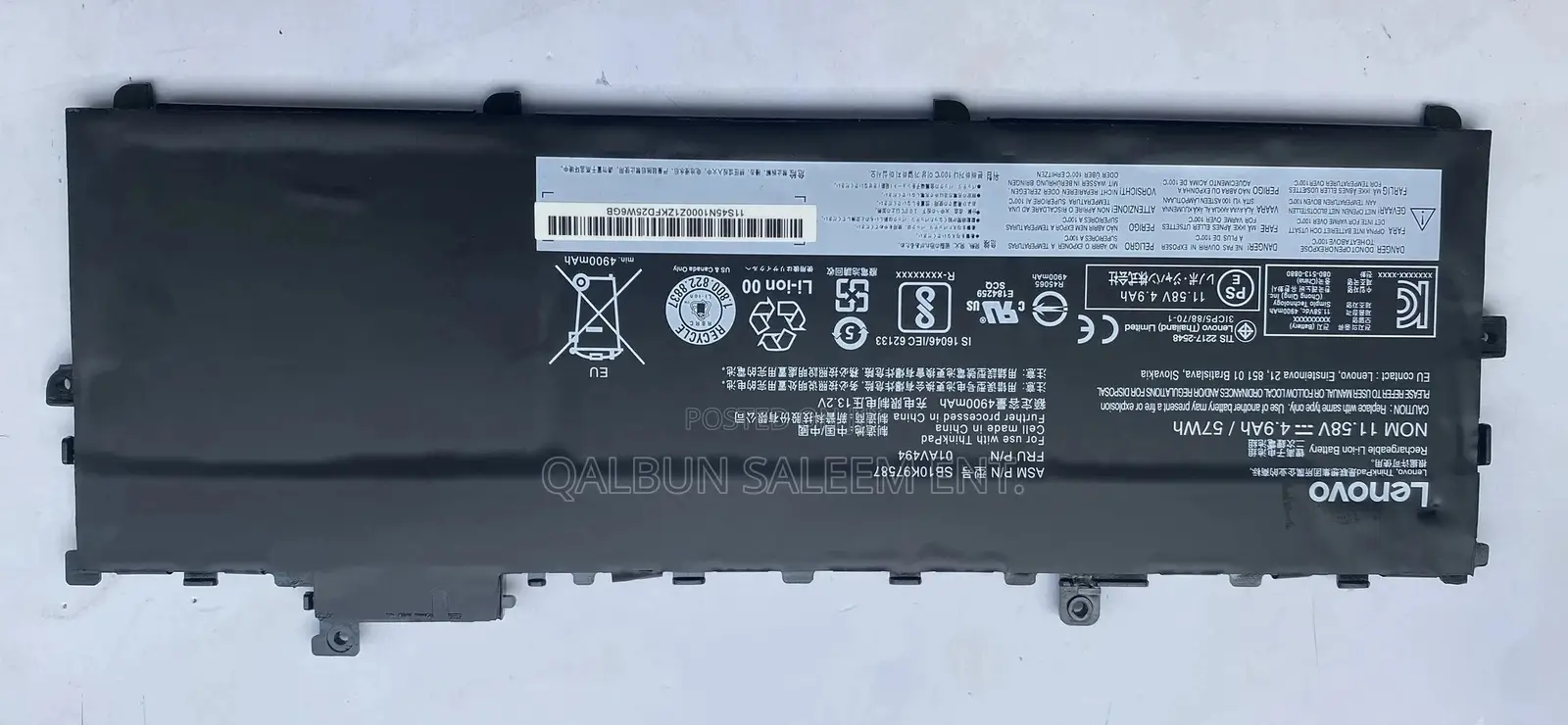 Lenovo 01av494 Battery For X1 Carbon 5th /6th Gen. 2017 2018