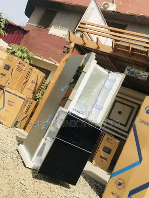 Bottomfreezer Pearl PF-470BG Black Glass 4 Doors Fridge