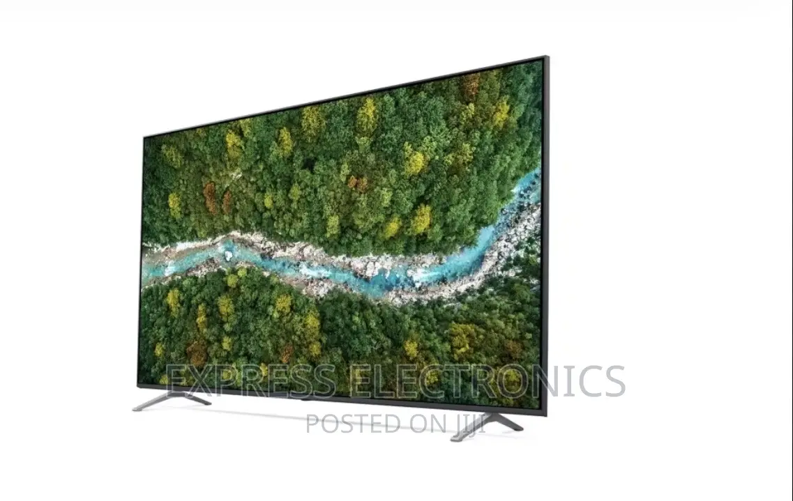 Glossy Black Sleek UHD Smart LG 75”UP7750 LED Screen 