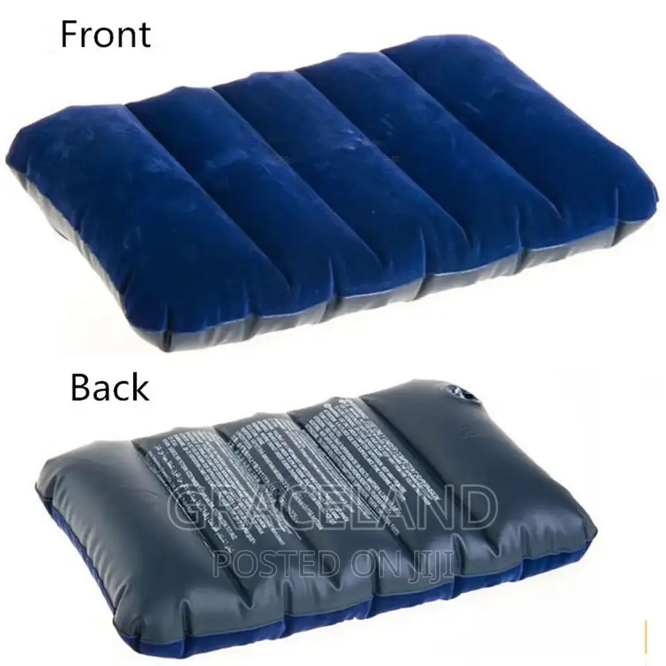 2 Set of Air Inflatable Travel Pillow Soft Backrest Camping