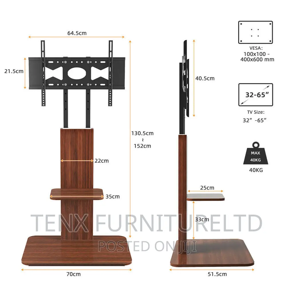 TV Stand With Height Adjustable (30'' TO 70") Universal