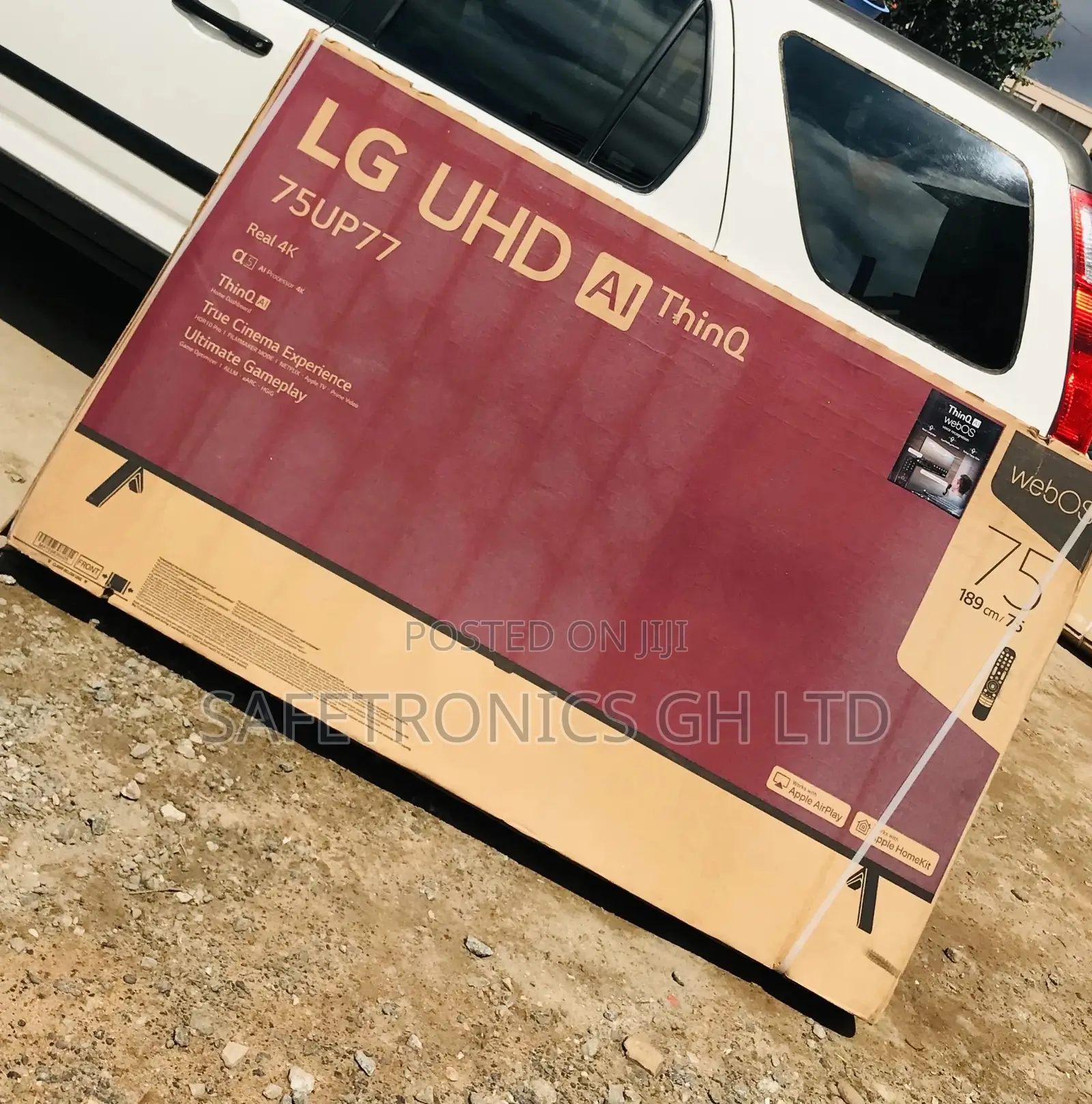 Smart Black Electric 75 Inches Glossy LED UP77 LG UHD Tv