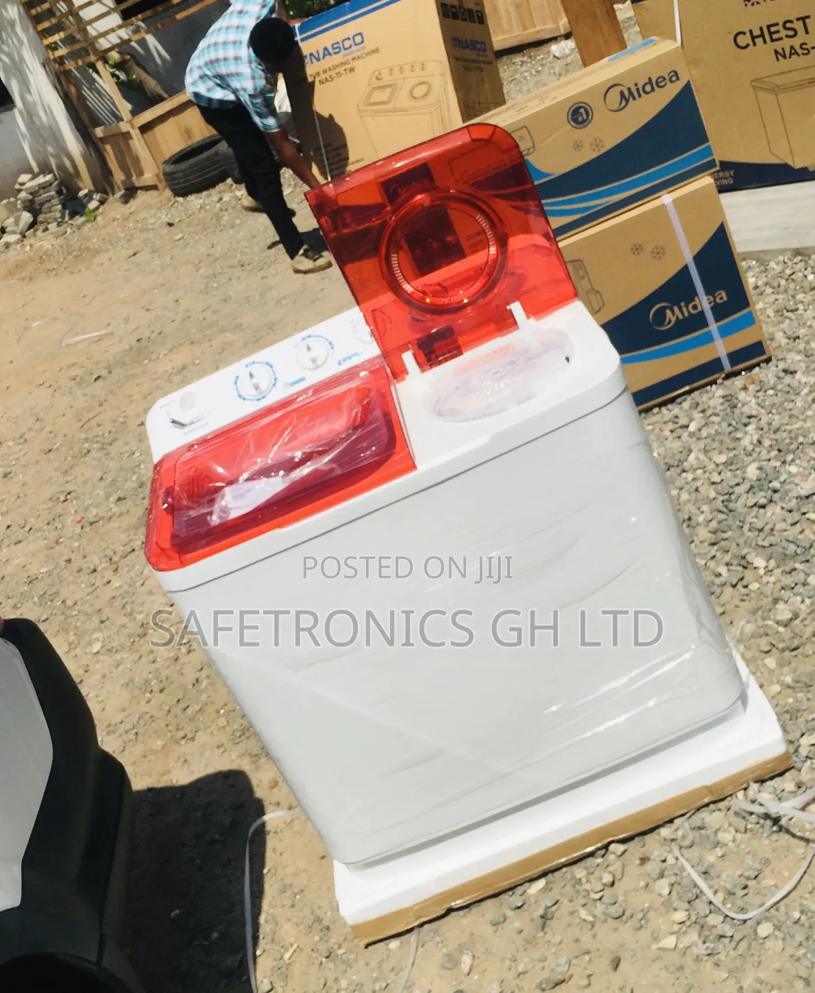 Red/White Washingmachine Topload Semiautomatic 11kg Nasco