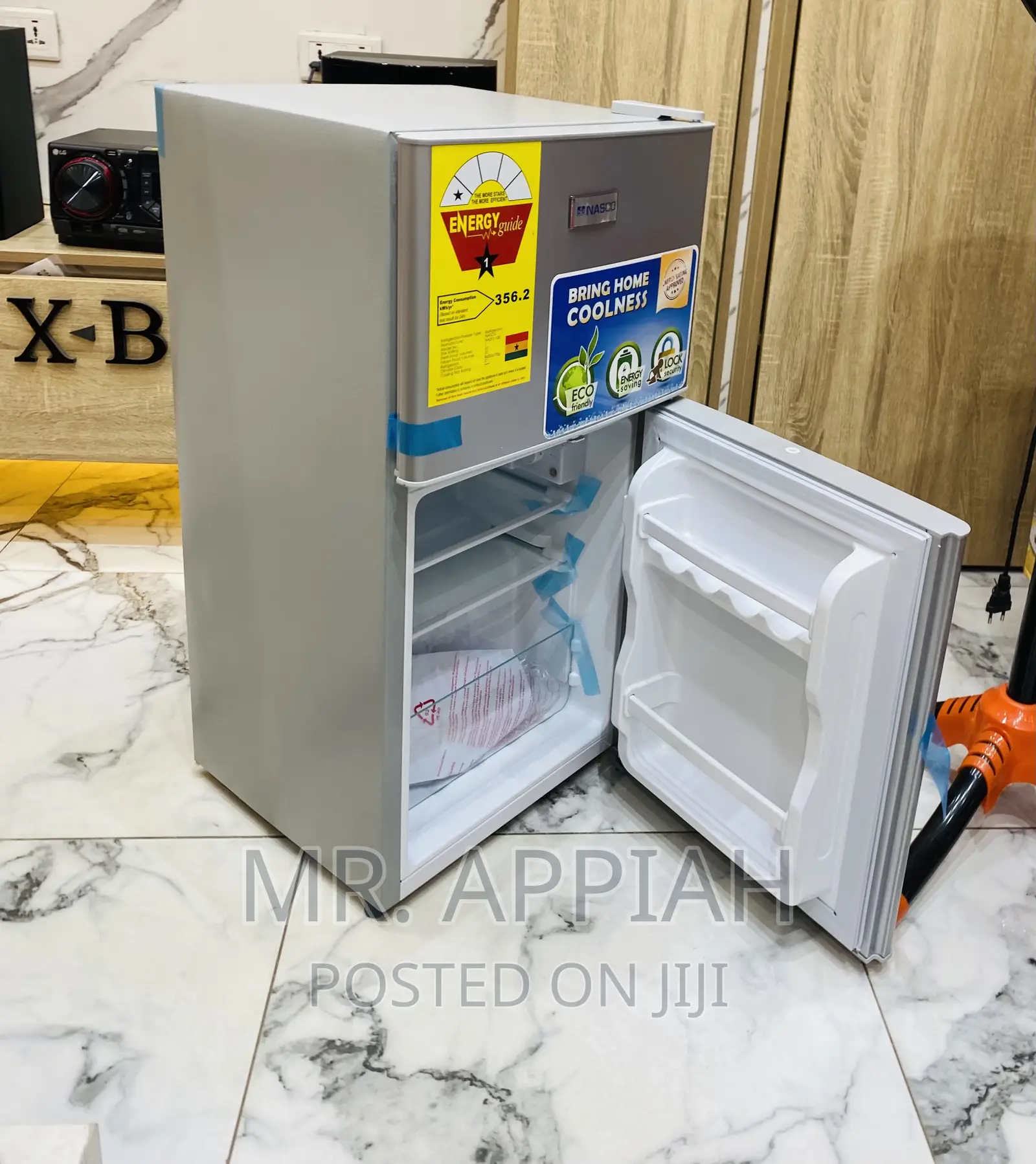 Super Cooling NascoNasf2-120 2 Door Electric Fridge(Silver)