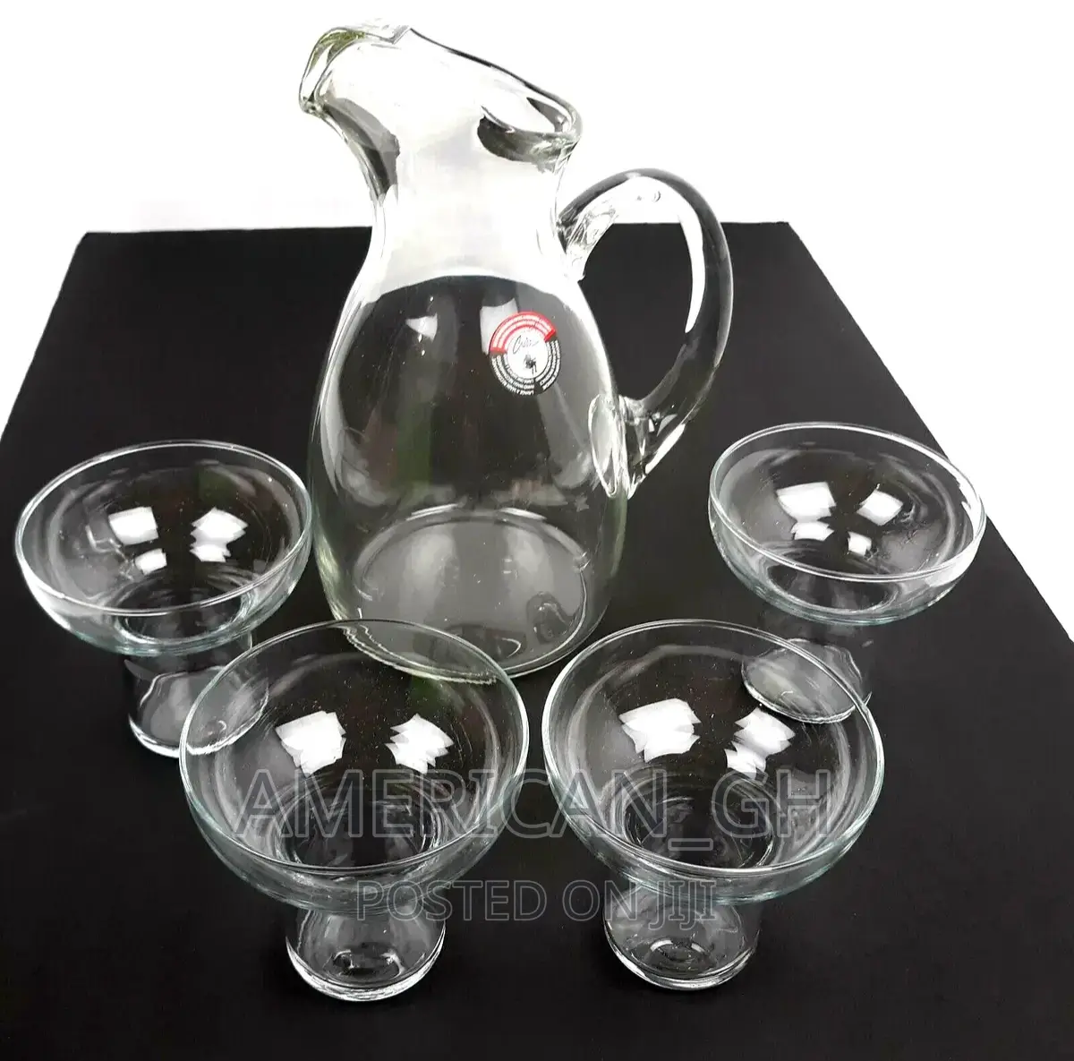 LIBBEY JUAREZ Glass Pitcher Glasses 5 Pc Serving Set