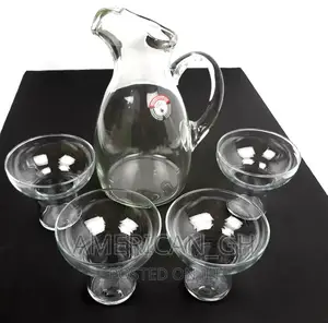 LIBBEY JUAREZ Glass Pitcher Glasses 5 Pc Serving Set