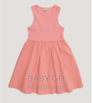 Girls Pink Racer Back Poplin Dress