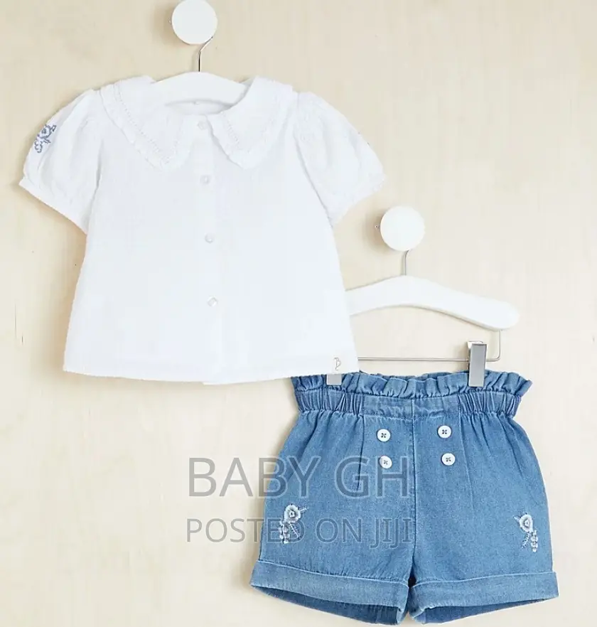 Billie Faiers White Textured Blouse and Embroidered Denim