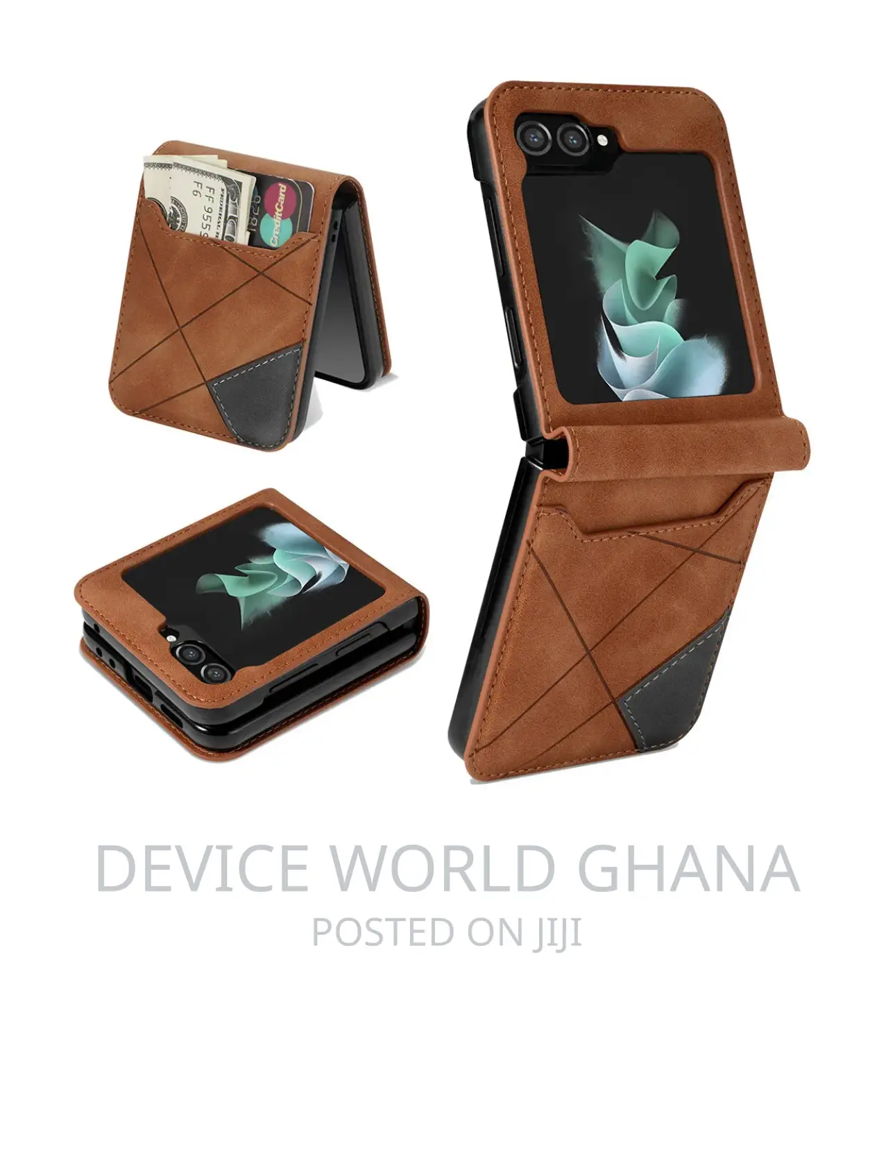 Geo Leather Case for Samsung Z Flip 7 6 5 4 3