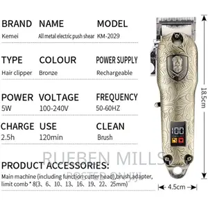 Kemei KM-2029 Haircut Barbering Shaving Machine (Cordless)