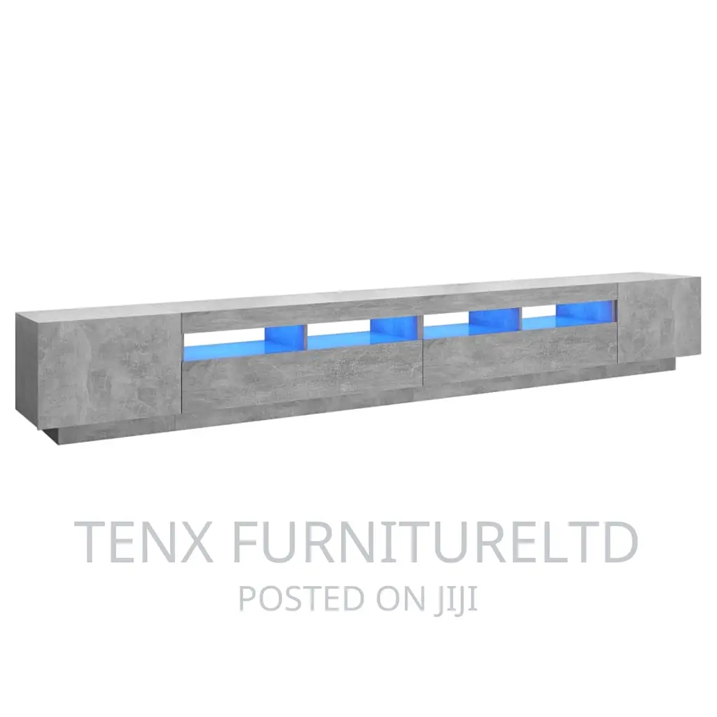 TV Cabinet With LED Lights TV Stand Unit(CONCRETE GREY)