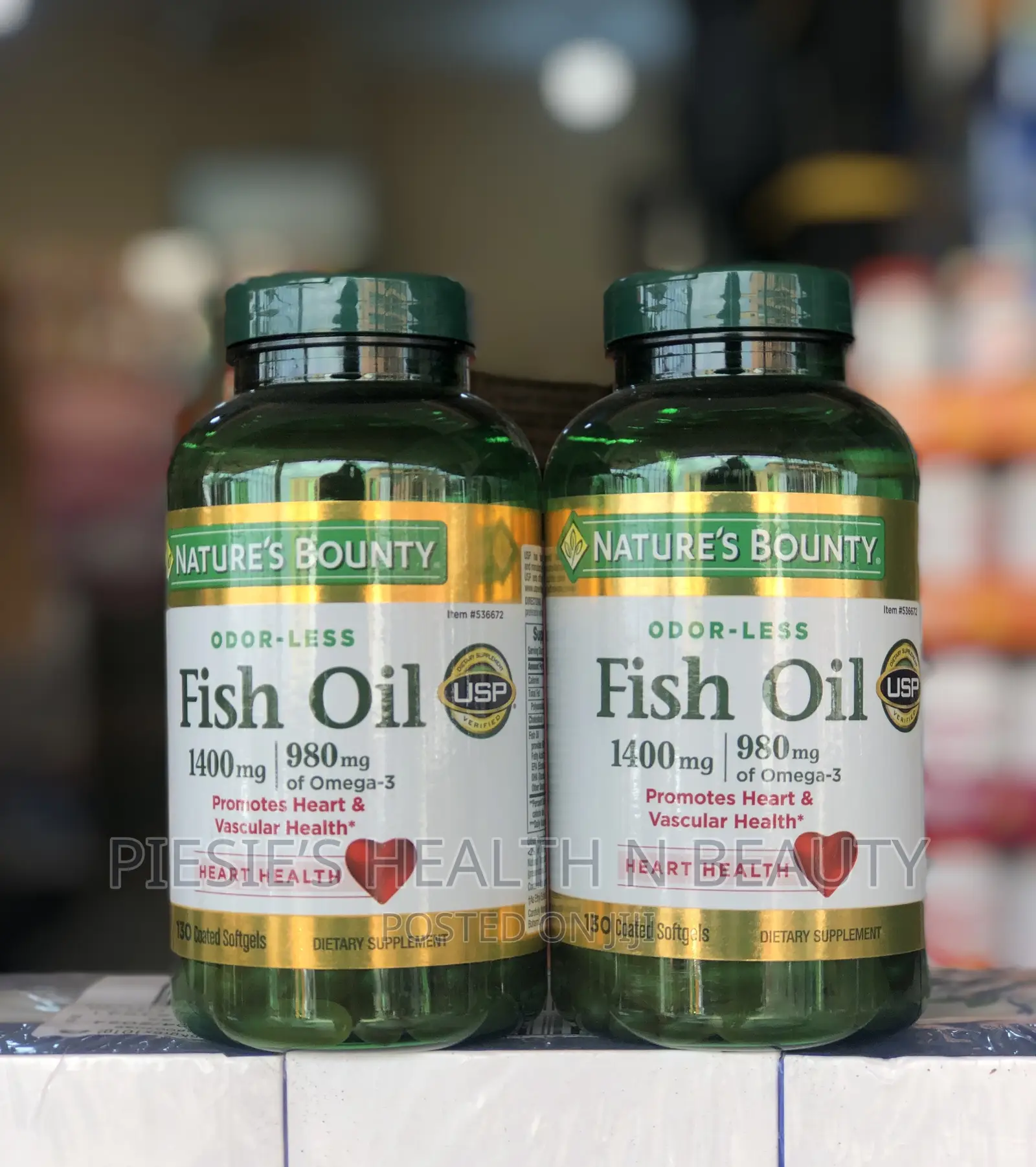 Nature's Bounty Fish Oil 1400 Mg, 130 Coated Softgels