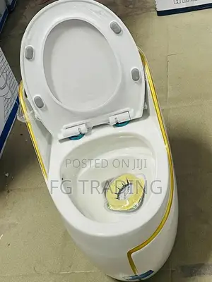 Egg Water Closet - Small Tank Toilet - White and Gold WC