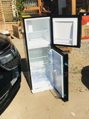 Pearl PF-20T Doubledoor Topfreezer Glass Black Fridge