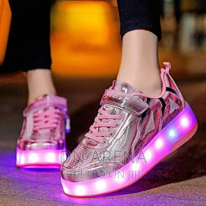 Skating Shoes With Roller Wheels and Custom LED Lights