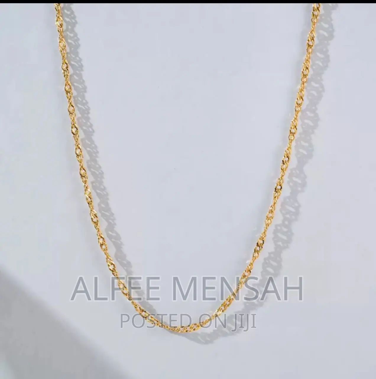 Gold Necklace Water Ripple No Pendant Personalized