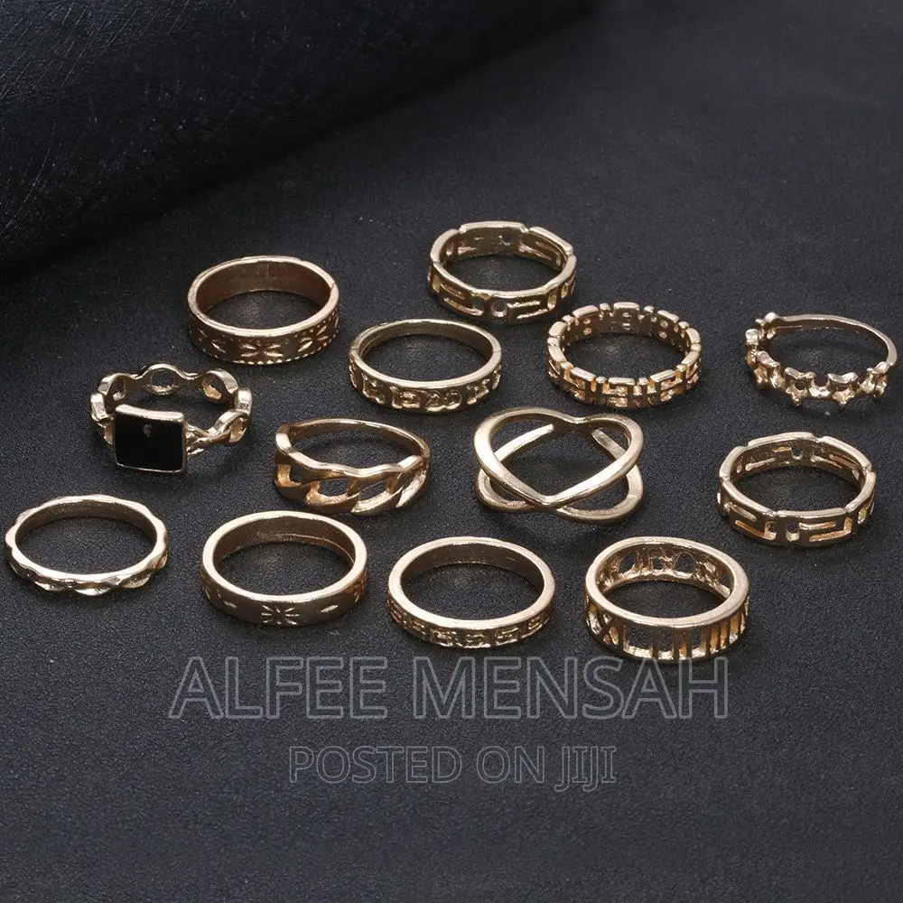 Gold Joint Personalized Rings Set