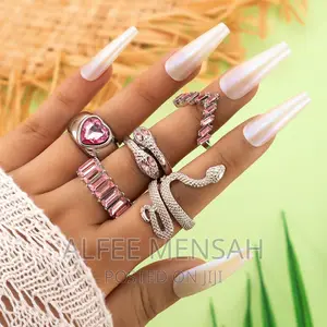 6-piece Vintage Emerald Zircon Knuckle Ring