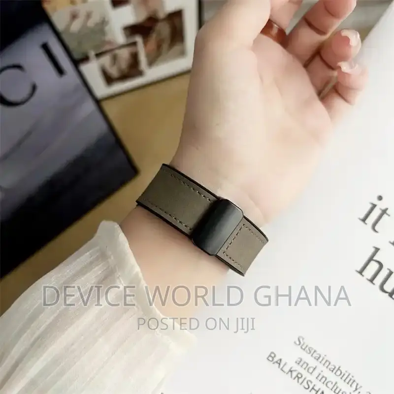 Sos Leather Magnetic Buckle Strap for Apple Watch Series 1-9