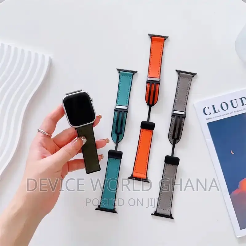 Sos Leather Magnetic Buckle Strap for Apple Watch Series 1-9