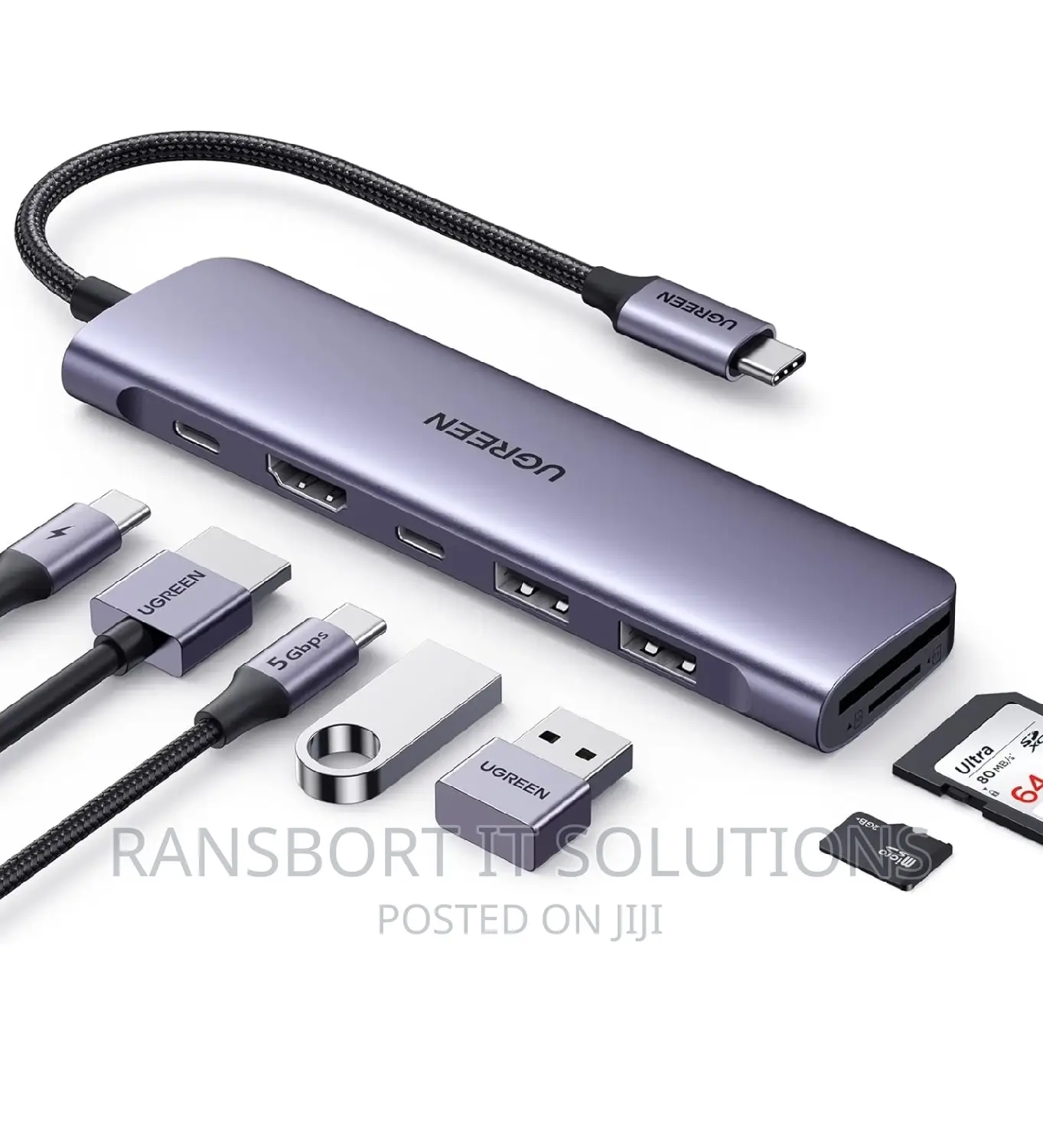 Ugreen Revodok Usb C Hub 7 in 1 Dongle Adapter, Mac and Pc