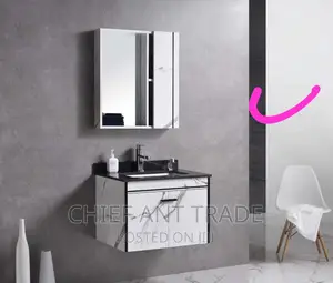 Cabinet Basin + Cabinet Mirror With Mable Worktop. 3169-60
