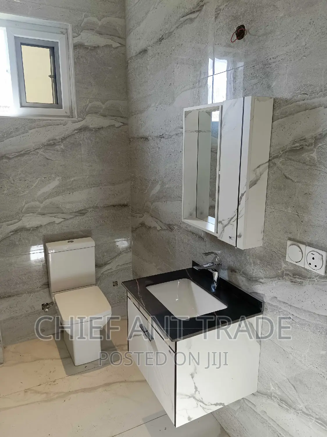 Cabinet Basin + Cabinet Mirror With Mable Worktop. 3169-60