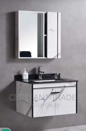 Cabinet Basin + Cabinet Mirror With Mable Worktop. 3169-60