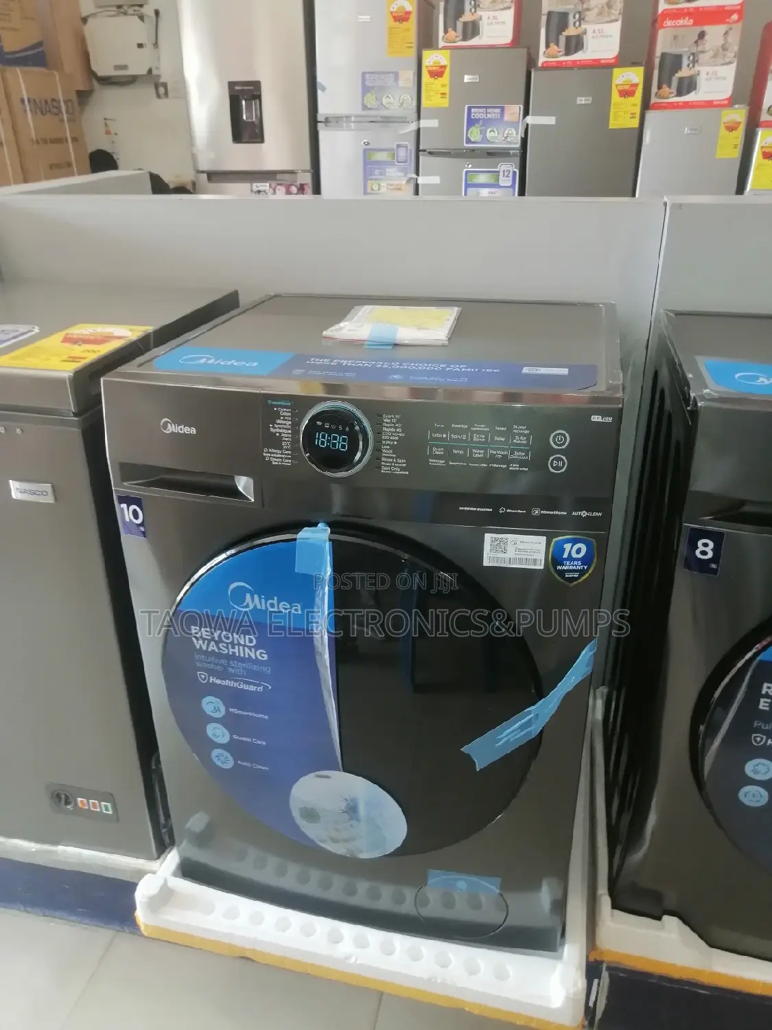 10 Kg Midea LED Display Front Washing Machine