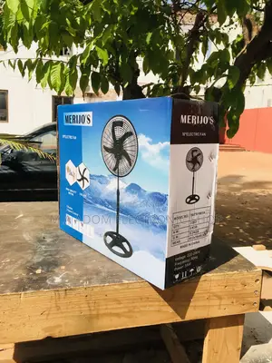 Authentic Merijo’S 5 Blade Electric Standing Fan(Black).