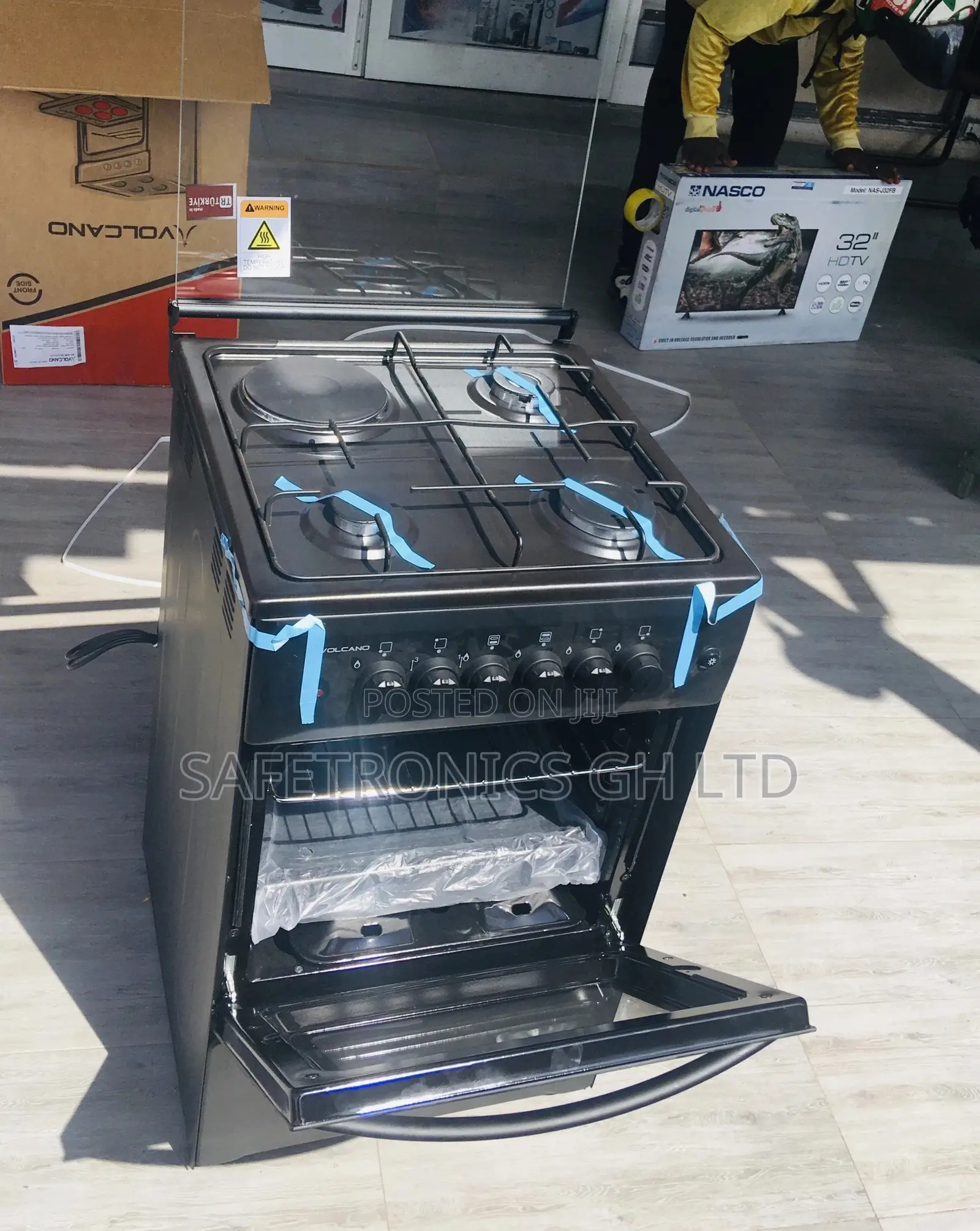 Electric 1 Gas 3 Burner Oven With Grill 50x50 Volcano Cooker