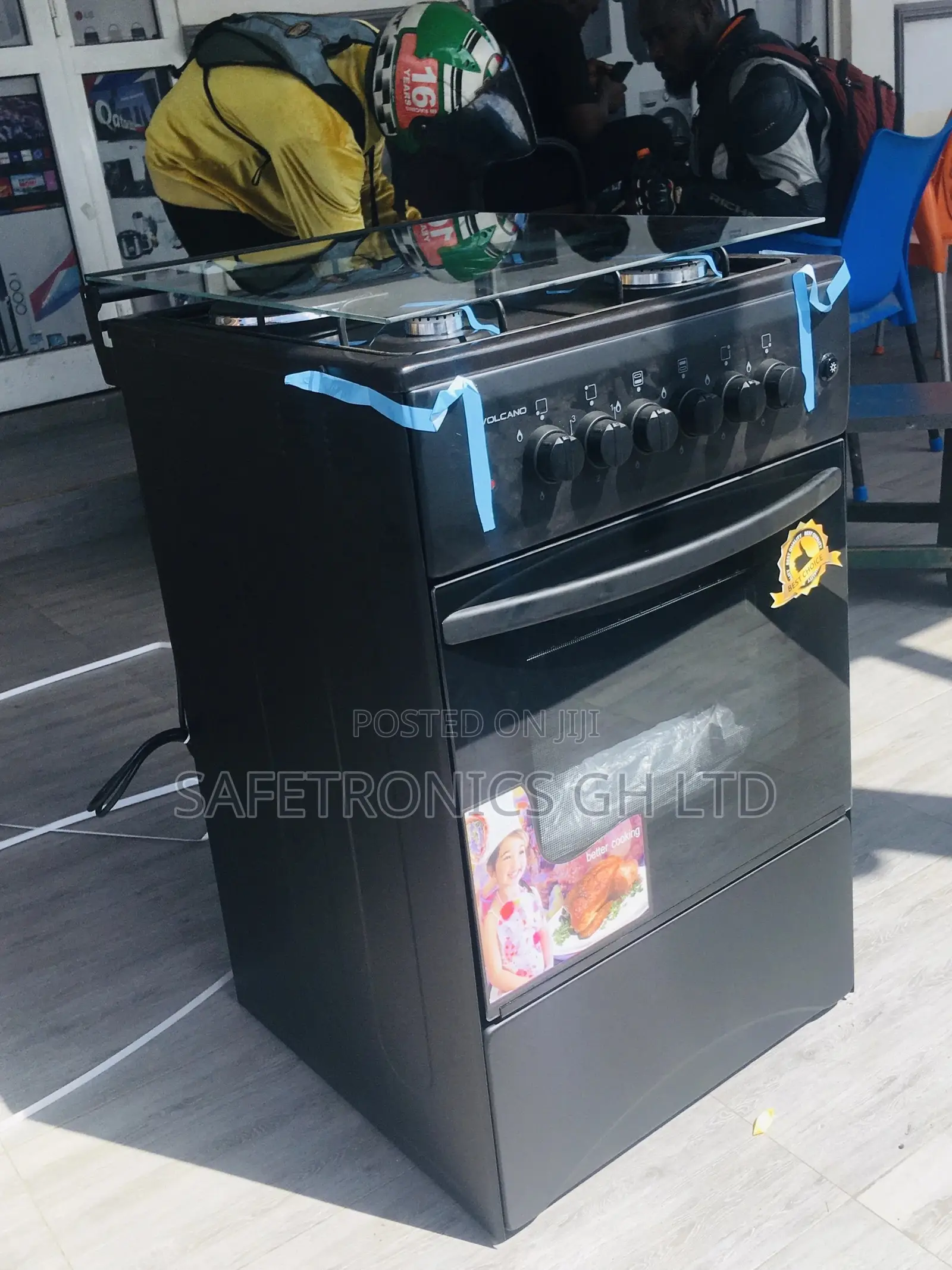 Volcano 3 Gas 1 Electric Lid Glass 50x50 Oven With Grill