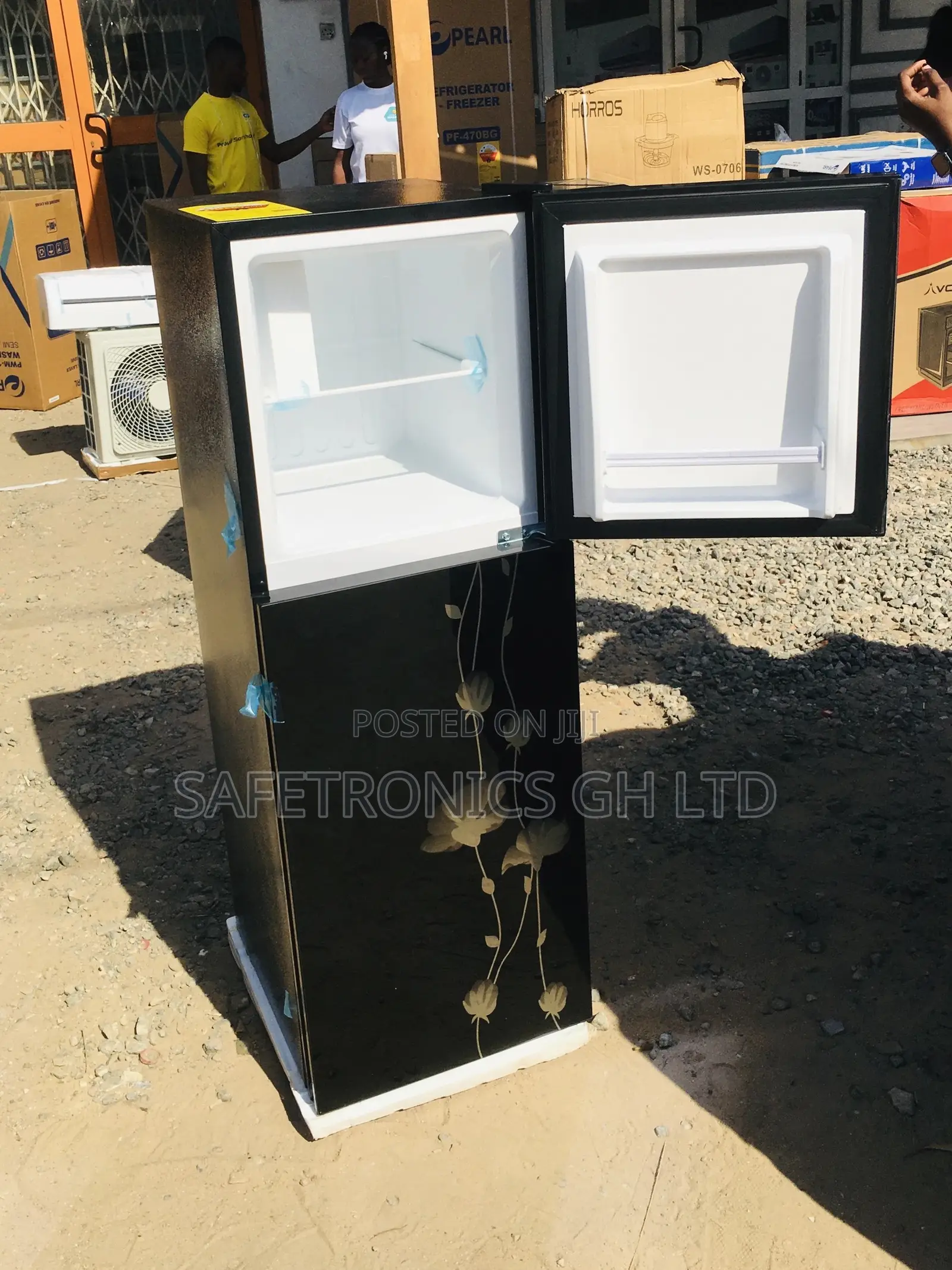 Topfreezer Doubledoor Pearl PF-20T Glass Black Fridge