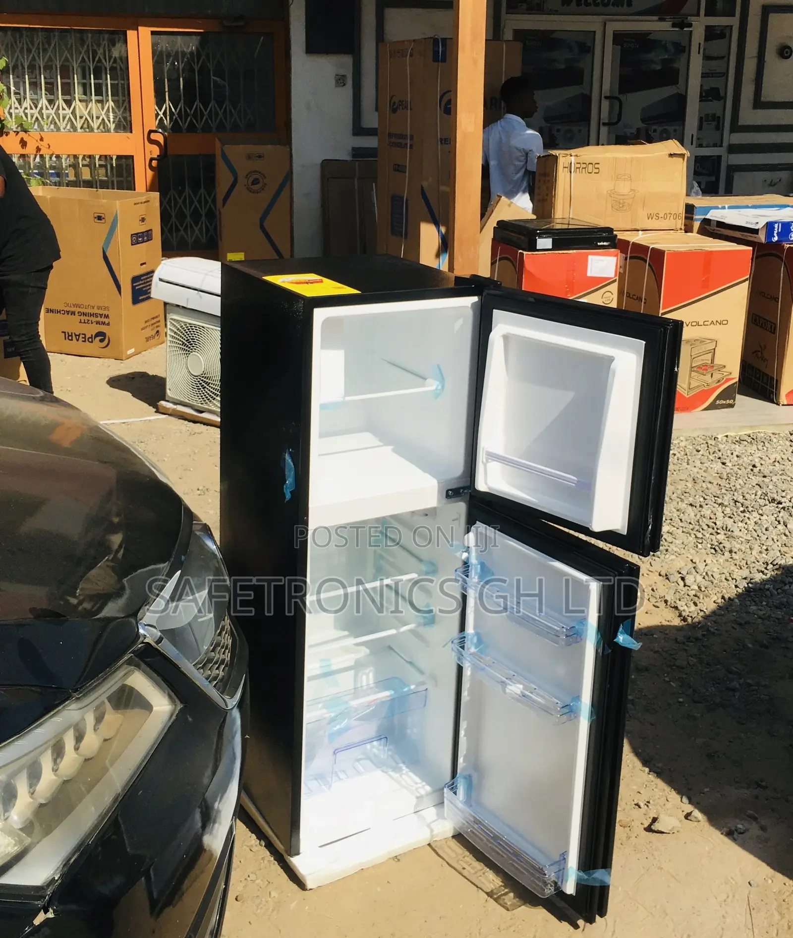 Pearl Black Glass Doubledoor Topfreezer PF-20T Fridge