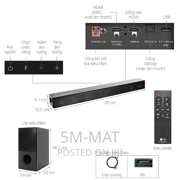 Lg Sound Bar Snh5, 4.1ch, 600w With High Power Design