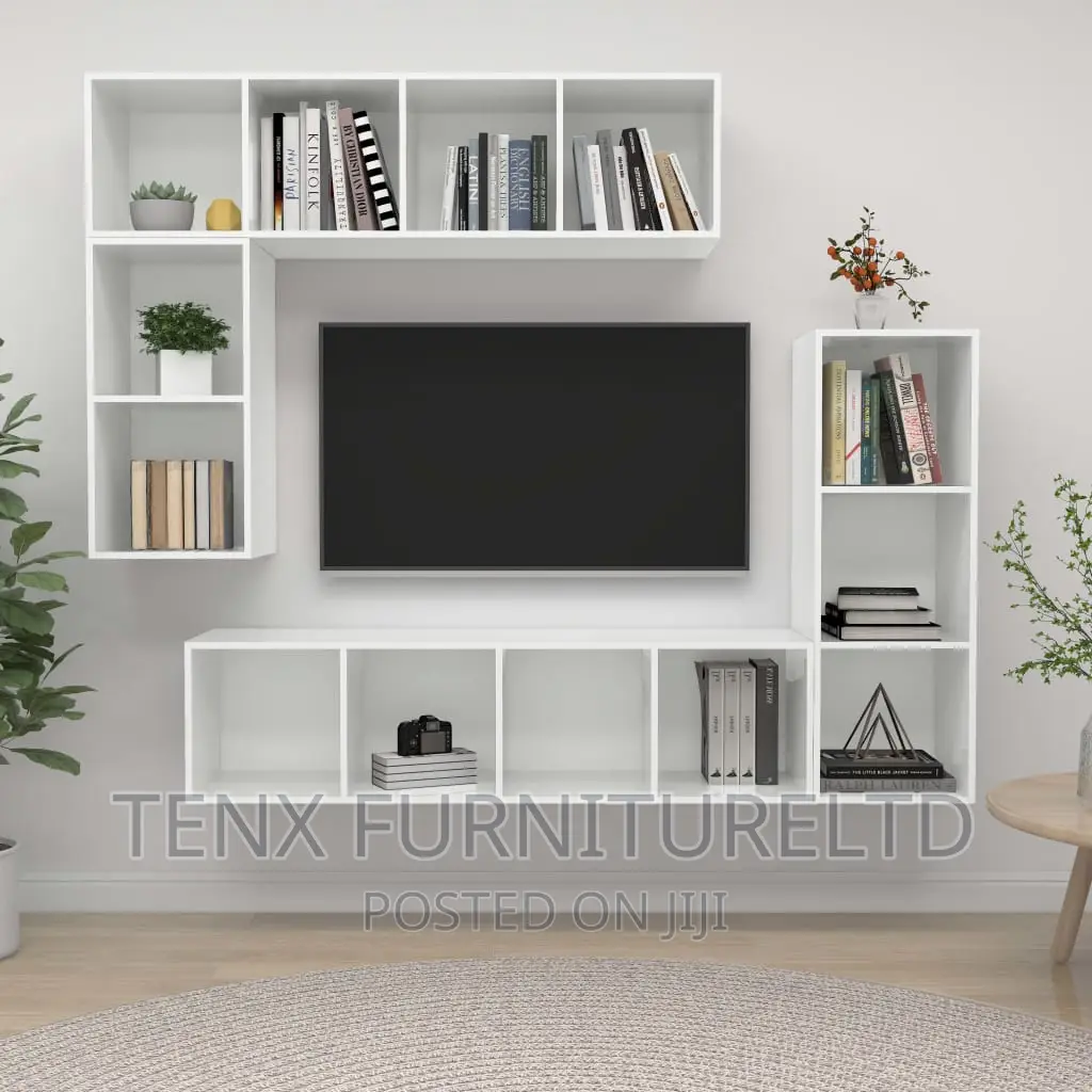 TV Cabinet Set 4 Piece Stand (Floating) White