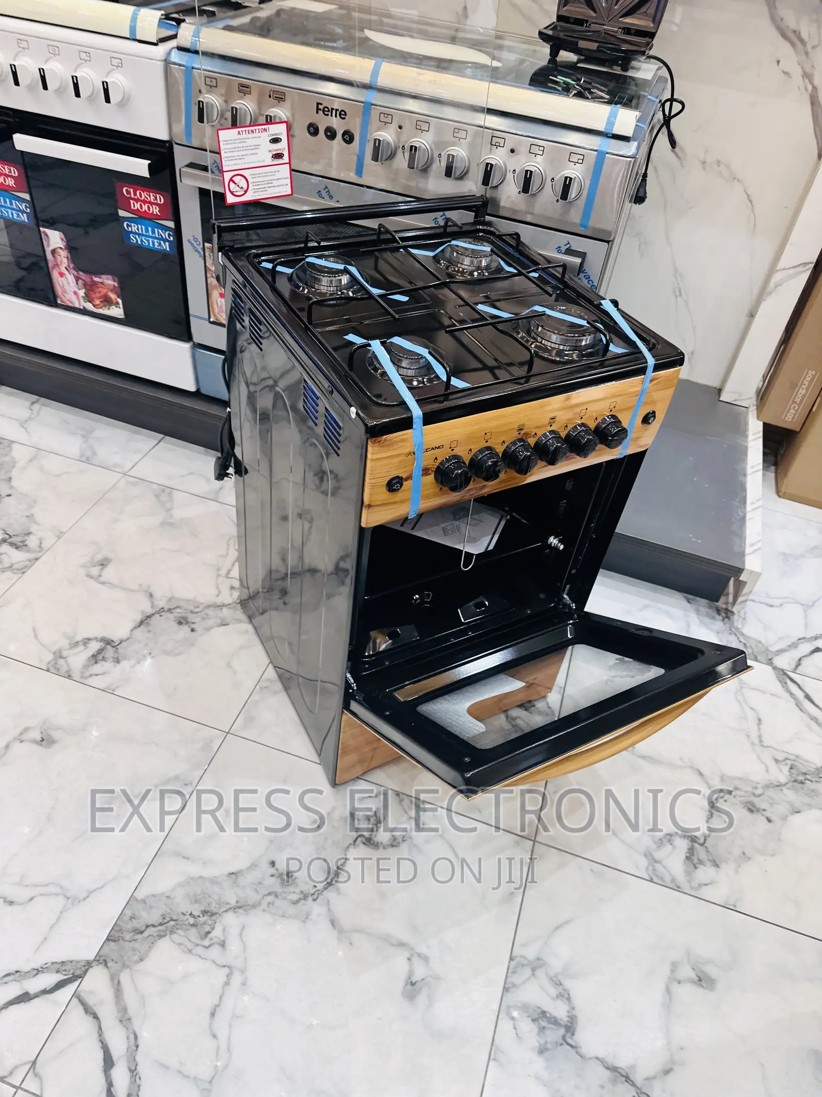Volcano Nice Wooden Gas Cooker 4burner Gas Stove Oven