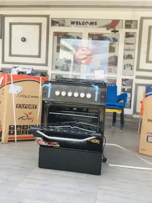 4 Gas Cooker 60x60 Ferre Oven With Grill Black Glass Lid
