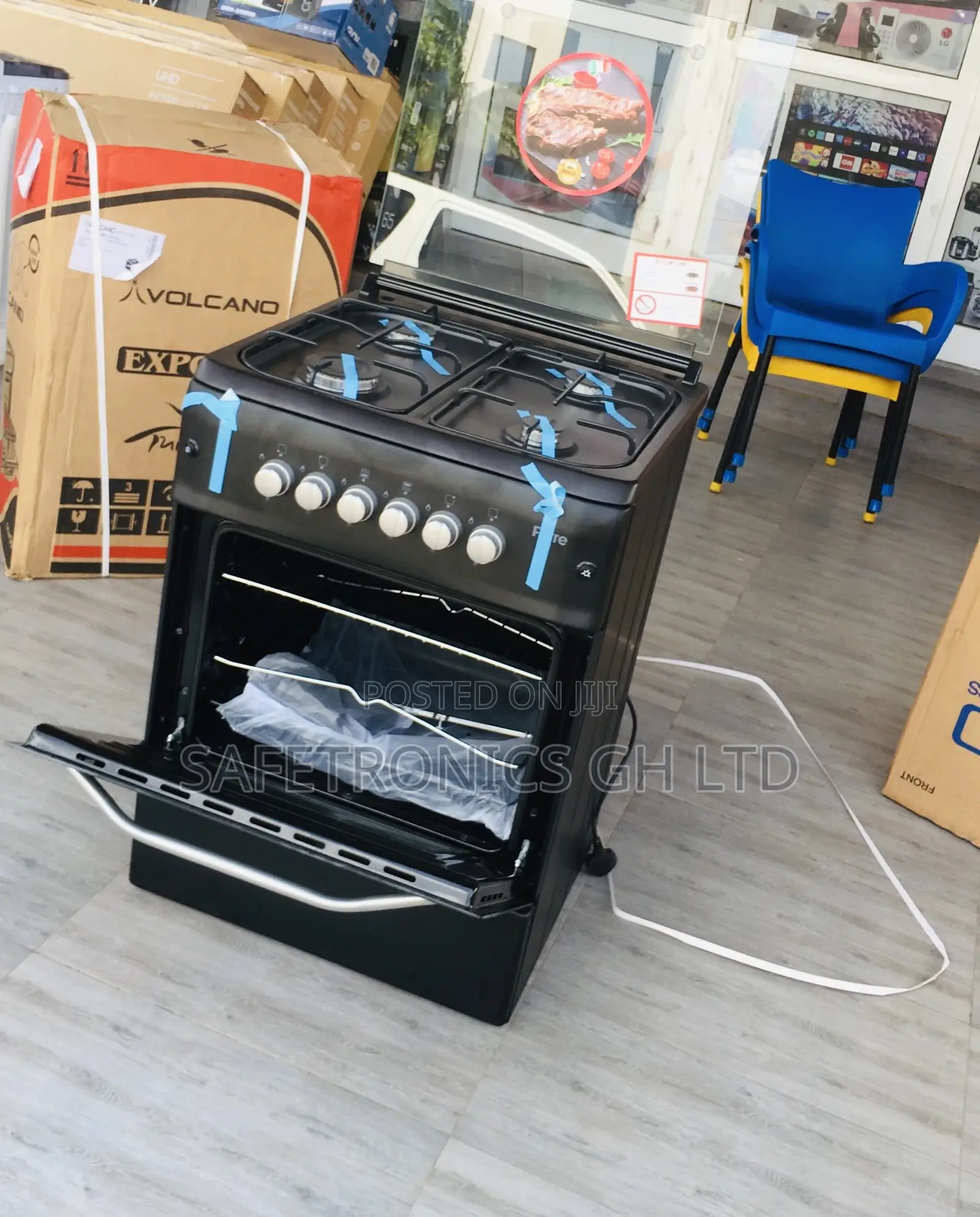 Ferre Glass Lid 4 Gas Burner Oven With Grill 60x60