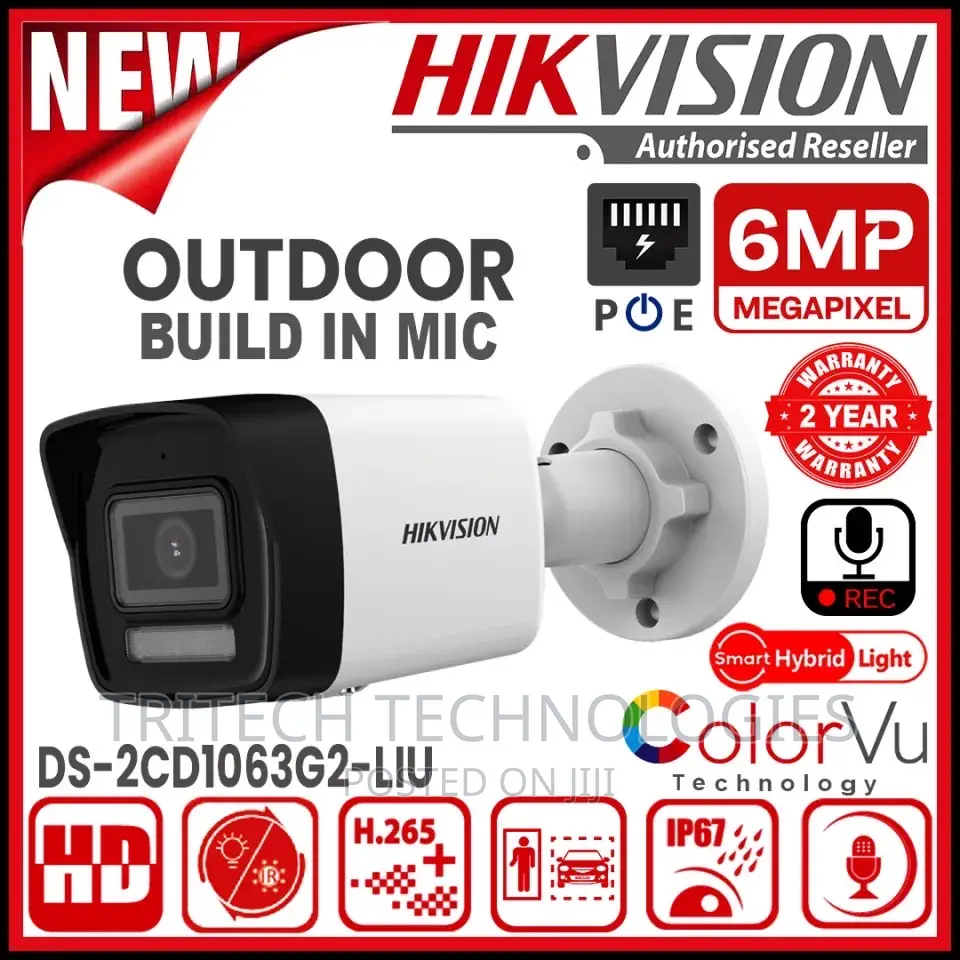Hikvision Ds-2cd1063g2-Liu(4mm) 6mp Colorvu Outdoor Camera