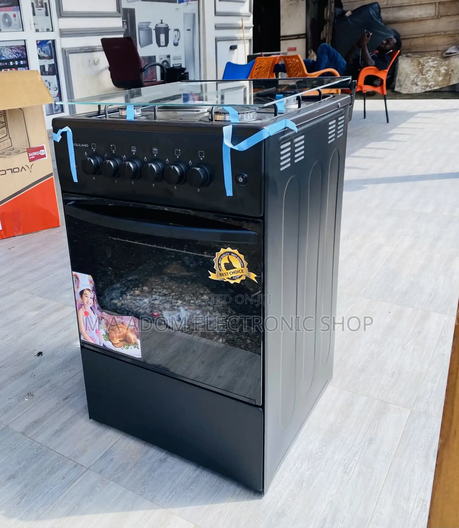 Shop Classic Volcano 50x50 3 Gas + 1 Electric Burner(Black).