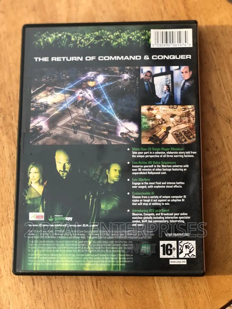 Command Conquer Tiberium Wars - MAC DVD - Video Game
