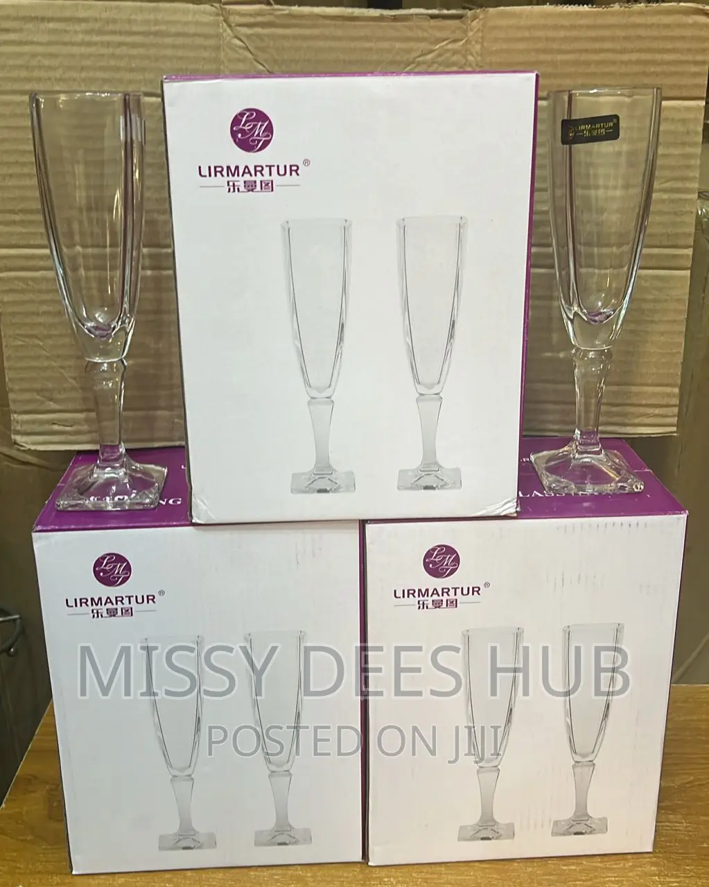 6pcs Square Champagne Glass Set