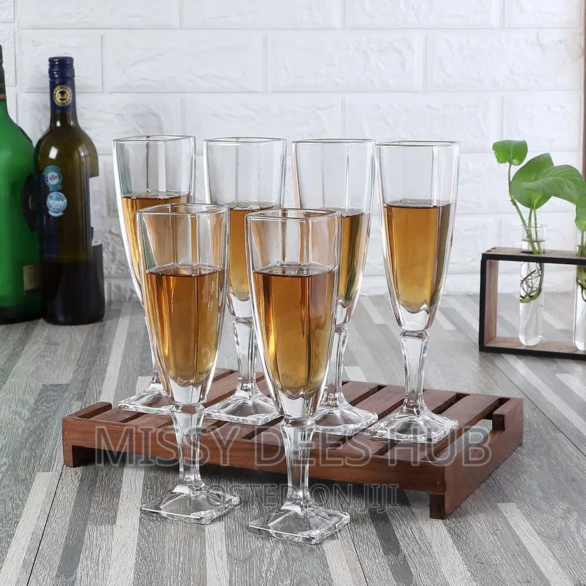 6pcs Square Champagne Glass Set