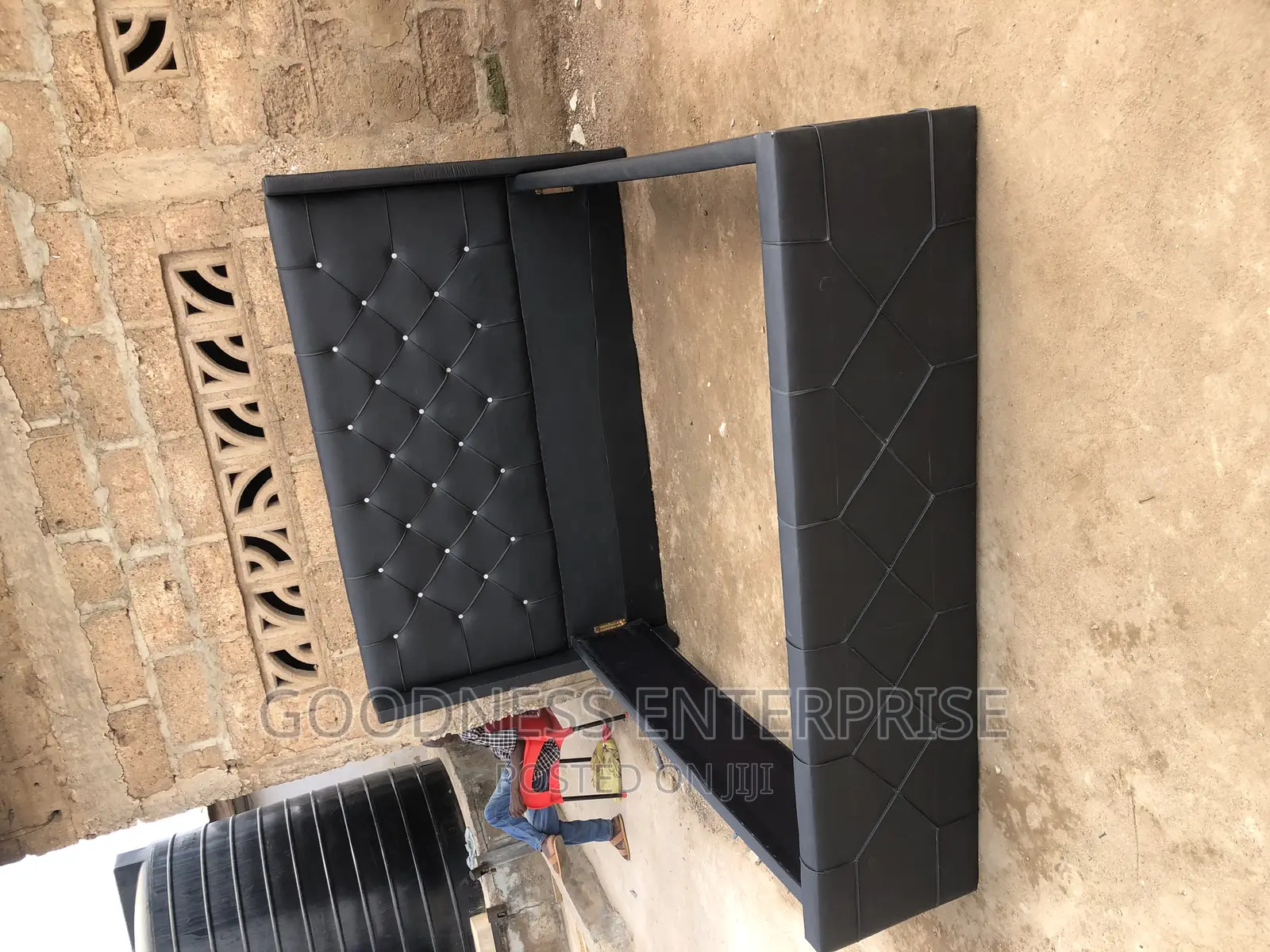 Black Queen Size Leather Bed Frame