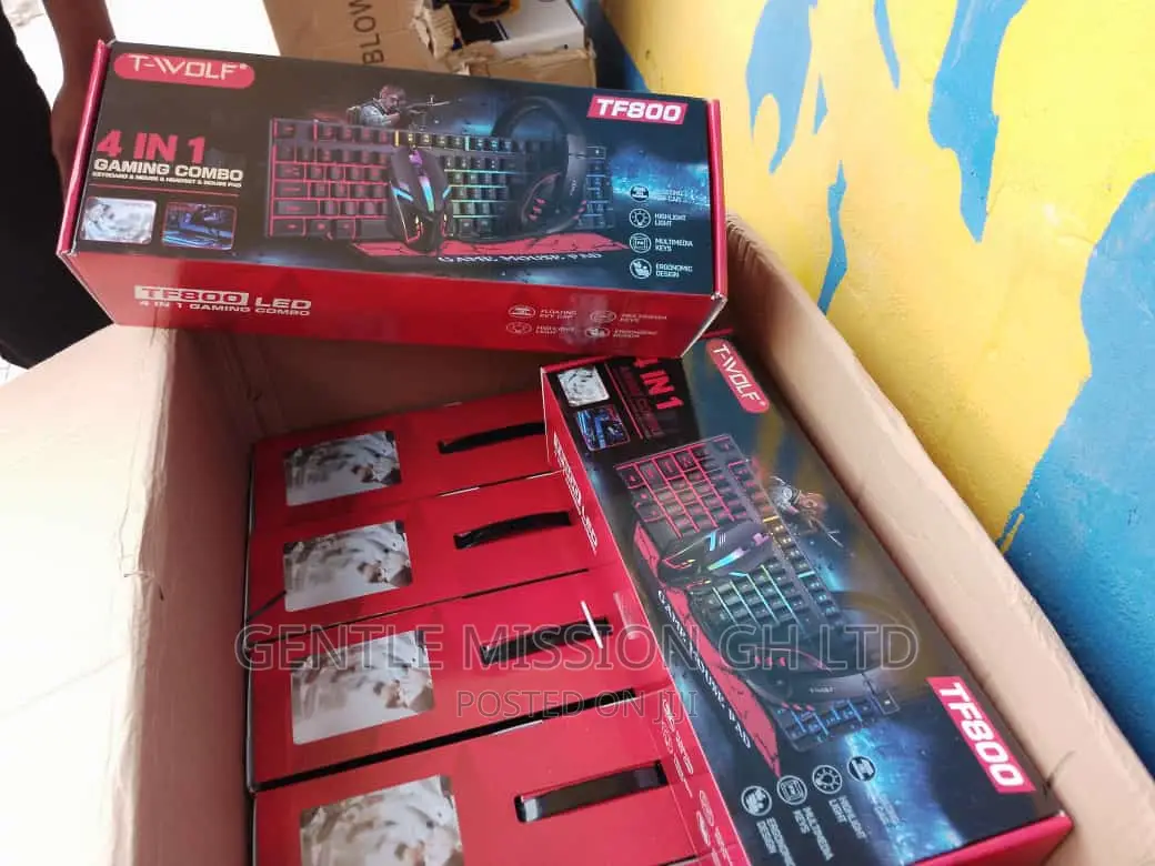 4in1 Gaming Keyboard Headset, Mouse and Mousepad