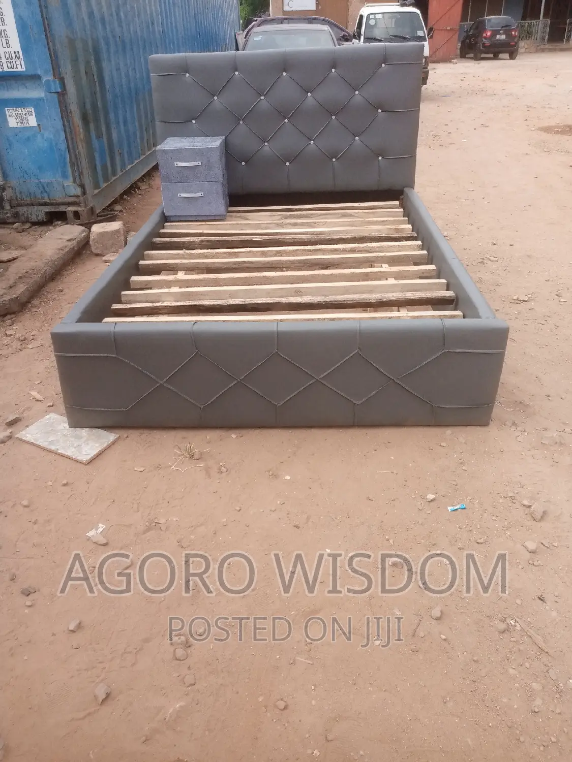 It's Double Bed Frame With Bed Side Cabinet